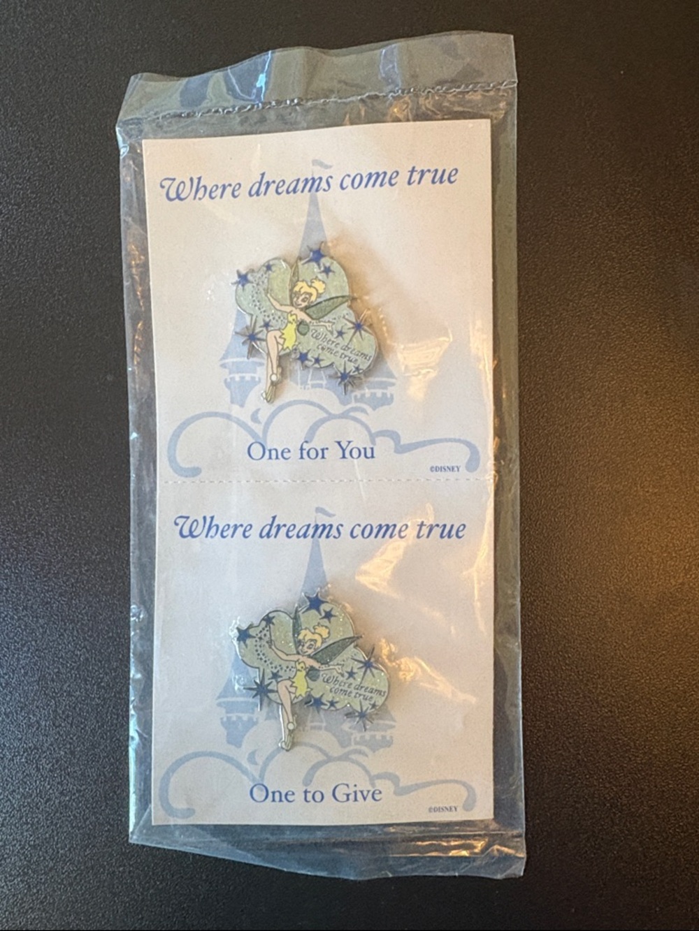 Set of 2 New in Package Tinkerbell Disney World Pins